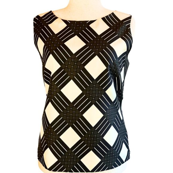 Talbots Women's Size 14P/XL Black and Cream Shell - Picture 1 of 4